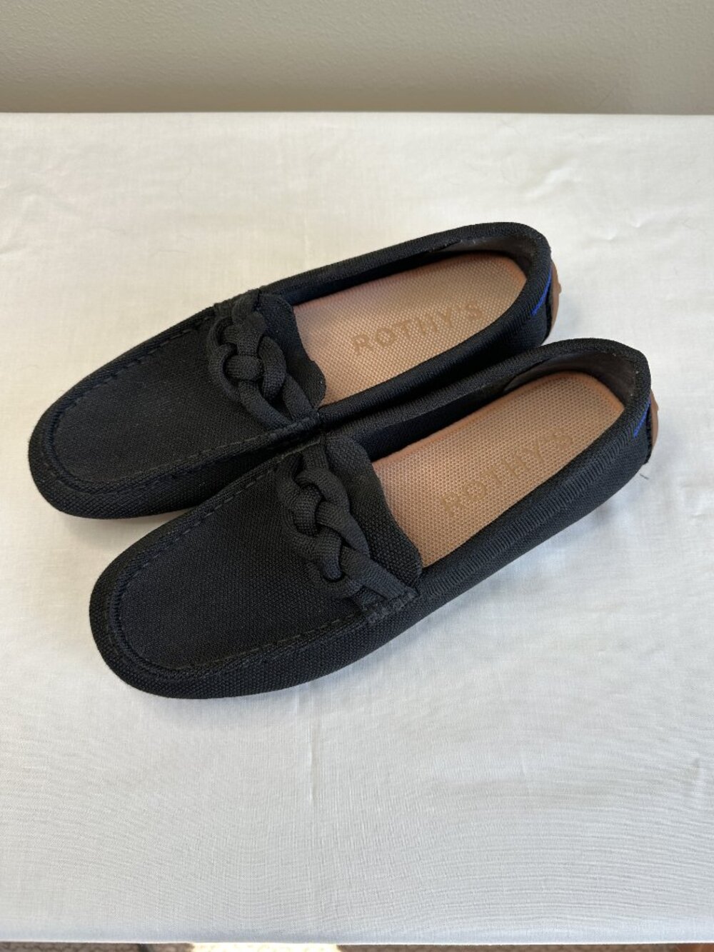 Rothy's The Braid Driver Loafer, 9, Black Minimalist Preppy - Picture 3 of 12